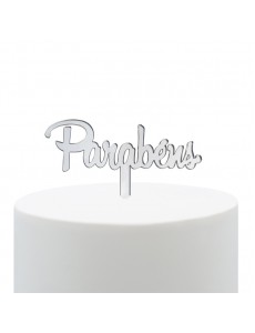 Topo Bolo Parabéns Prateado